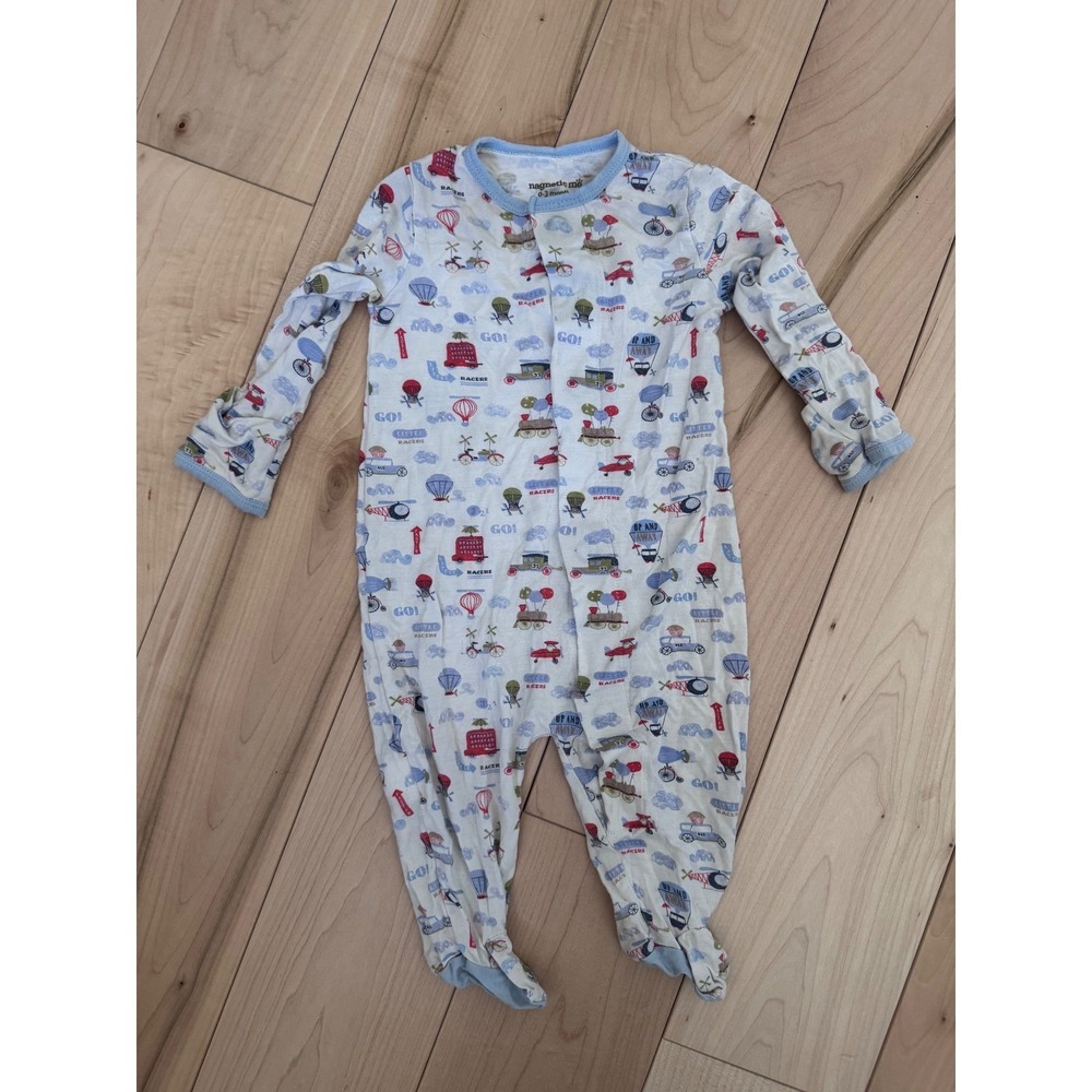 Magnetic Me Little Racers Magnetic Footie Sleeper Blue White